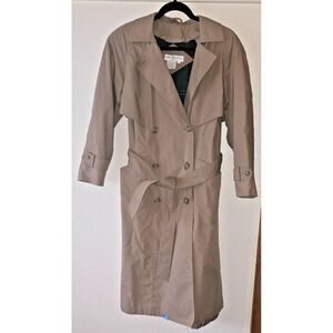 Trench Coat Size 7/8 Womens Vintage Saxton Hall w/Removable liner and Belt